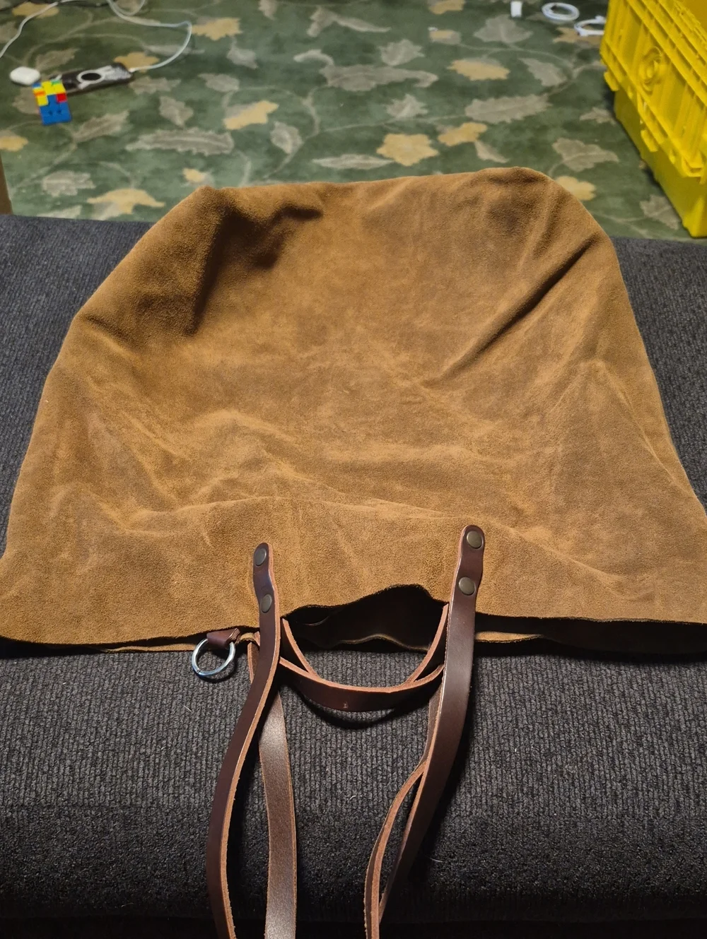 Brown Suede Leather Tote Bag for Men